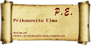 Prikosovits Elma névjegykártya